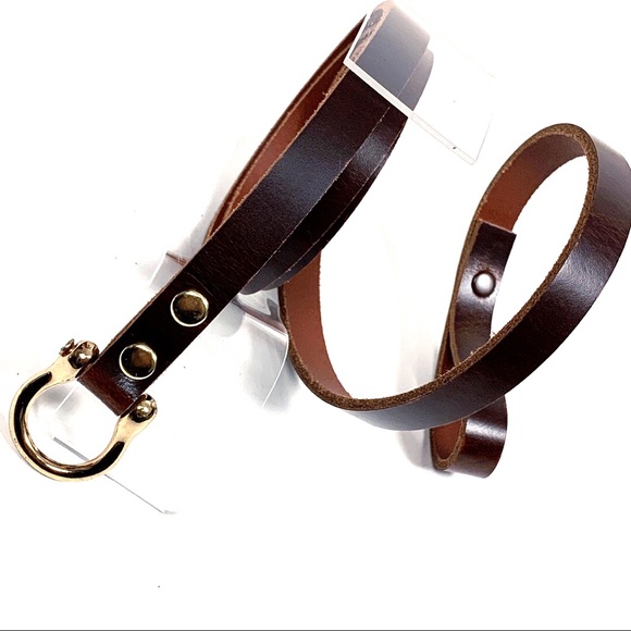 Brown and gray Leather belt - Picture 4 of 6